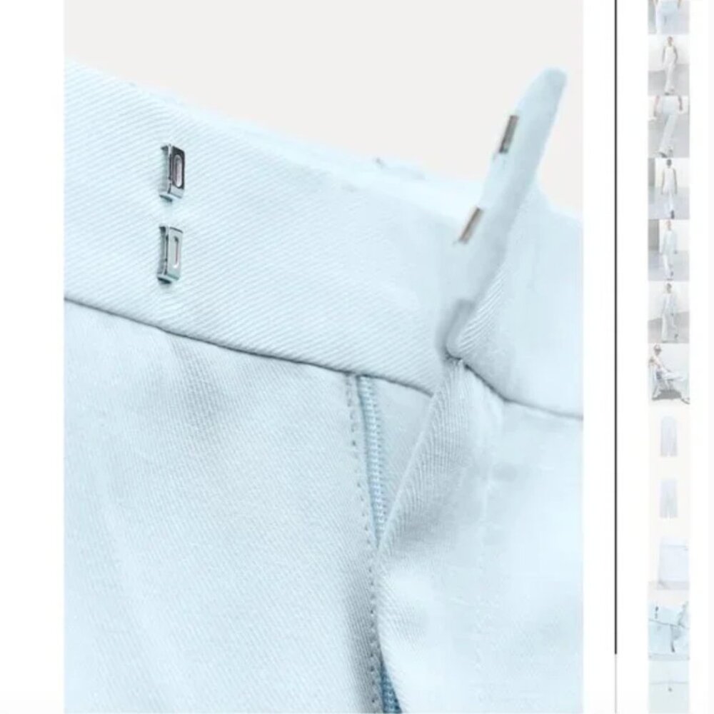 NWT ZARA LINEN BLEND STRAIGHT LEG PANTS ZW COLLECTION - Picture 5 of 9